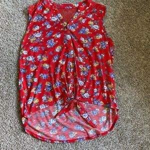 XXL Women’s Red Floral Blouse!